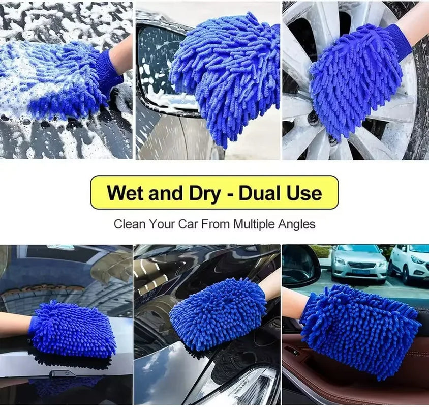 Guantes de Microfibra Doble Cara – Limpieza Profesional de Coches (1 o 2 Uds.)