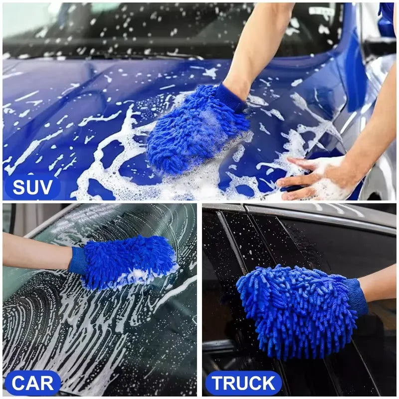 Guantes de Microfibra Doble Cara – Limpieza Profesional de Coches (1 o 2 Uds.)