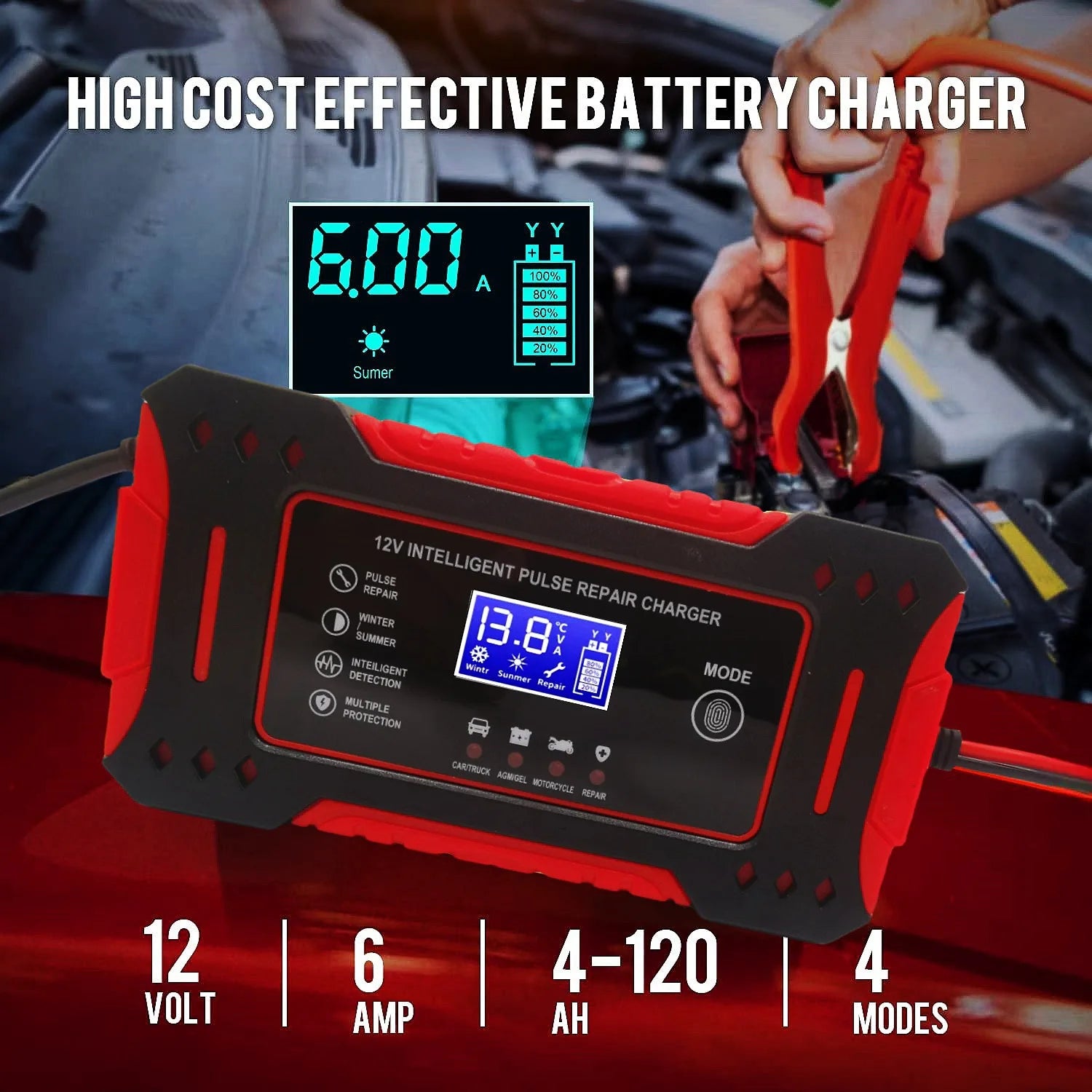 Cargador Inteligente 12V 6A – Potencia y protección para tu batería